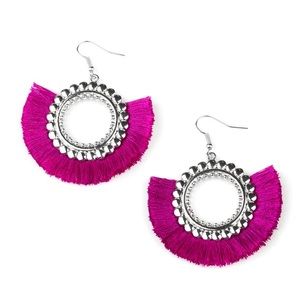 Fringe Fanatic Fuchsia Earrings